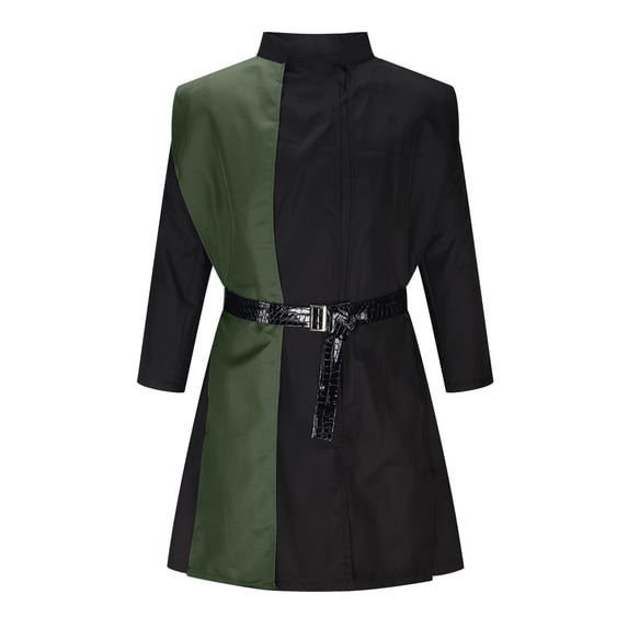 HOOMEUMY Mens Gothic Coat Stand Collar Jacket Slim Fit Design Casual Workout Long Sleeve Clothes Fashion Trendy Colorblocked Coat Army Green XXL