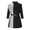 thumbnail image 1 of HOOMEUMY Mens Gothic Coat Fashion 2025 Trendy Colorblocked Coat Stand Collar Jacket Slim Fit Design Casual Workout Long Sleeve Clothes Gray L, 1 of 4