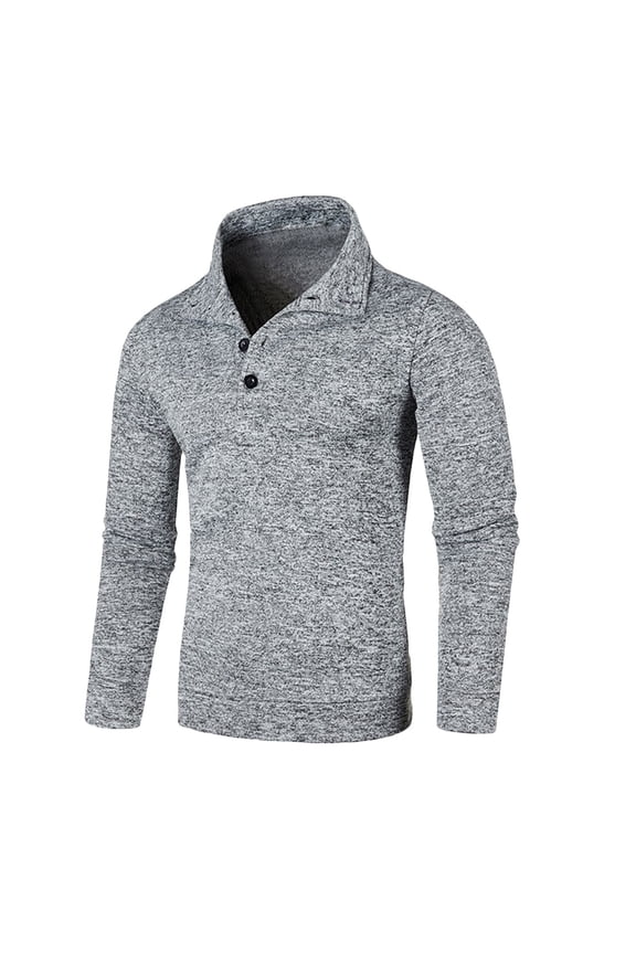 Mens Henley Pullover Sweatshirt 2025 Trendy Classic Solid Coat Stand Collar Jacket Thin Velvet Design Casual Workout Long Sleeve Clothes Fashion Gray L