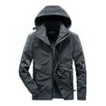 thumbnail image 1 of HOOMEUMY Mens Hooded Athletic Jackets Stand Collar Jacket Slim Fit Design Casual Workout Long Sleeve Clothes Fashion 2025 Trendy Classic Solid Coat Gray XL, 1 of 4