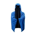 thumbnail image 1 of HOOMEUMY Mens Hooded Cloak Poncho Workout Sleeveless Clothes Fashion 2025 Trendy Classic Solid Coat Open Front Design Sun Protection Quick Dry Jacket Casual Blue Free Size, 1 of 6