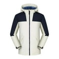thumbnail image 1 of HOOMEUMY Mens Hooded Interchange Jacket Waterproof Design Casual Workout Long Sleeve Clothes Fashion 2025 Trendy Classic Solid Coat Stand Collar Jacket White XXXL, 1 of 7