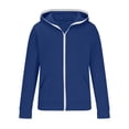 thumbnail image 1 of HOOMEUMY Mens Hoodie Athletic Jacket Classic Solid Coat Front Open Jacket Zipper Design Casual Workout Drop Shoulder Clothes Fashion 2025 Trendy Blue M, 1 of 5