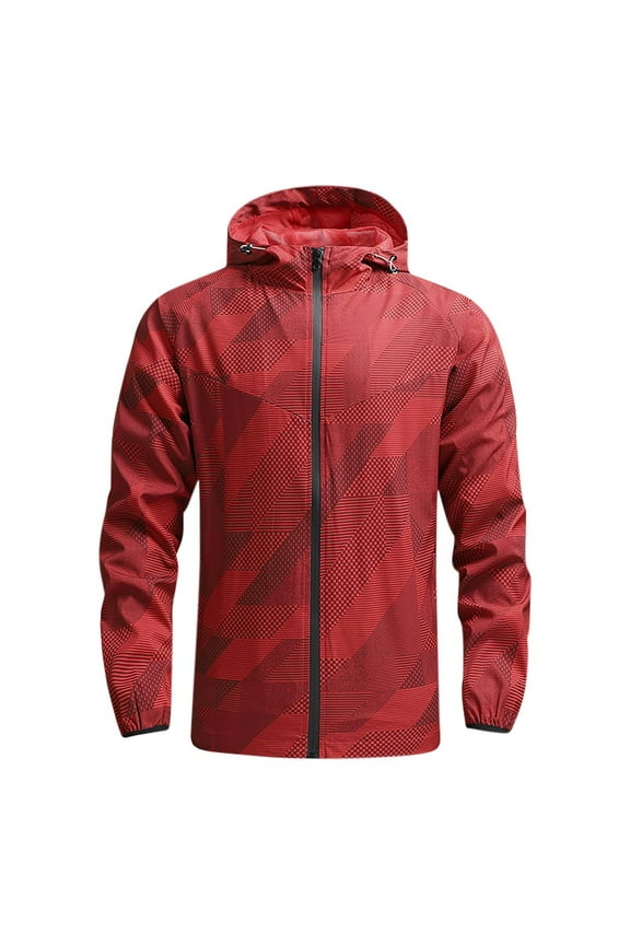 Mens Hoodie Interchange Jackets Stand Collar Jacket Loose Fit Design Casual Workout Raglan Sleeve Clothes Fashion 2025 Trendy Colorblocked Coat Red M