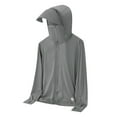 thumbnail image 1 of HOOMEUMY Mens Hoodie Jacket 2025 Trendy Classic Solid Coat Crew Neck Jacket Sun Protection Design Casual Workout Long Sleeve Clothes Fashion Gray XXL, 1 of 3