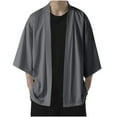 thumbnail image 1 of HOOMEUMY Mens Ice Silk Cardigan Jacket Drop Shoulder Clothes Fashion 2025 Trendy Classic Solid Coat Open Front Design Sun Protection Jacket Casual Workout Gray XXXXL, 1 of 6