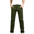 thumbnail image 1 of HOOMEUMY Mens Jeans 2025 Trendy Stretch Trousers Straight Pants Slim Fit Design Versatile Basic Wear-resistant Style Fashion Green XL, 1 of 3