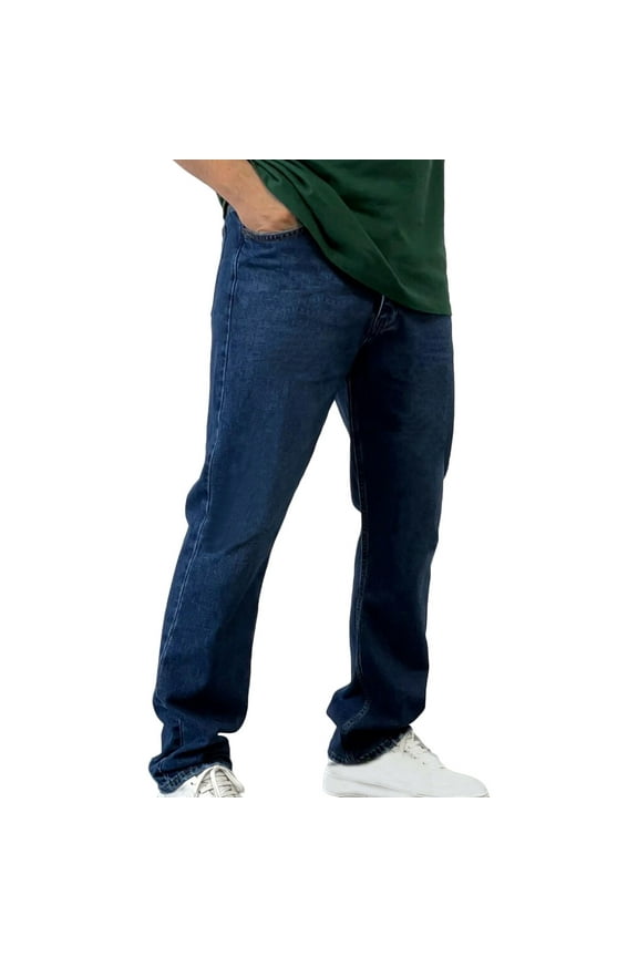 Mens Jeans Pants Outdoor Fashion Workout Athletic Joggers Multi Pocket Elastic Waist Trousers Casual Regular Fit Jogging Cool Pant Straight Fit Full-length Pants Denim PantsⓐDark Blue L