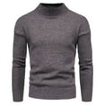 thumbnail image 1 of HOOMEUMY Mens Knitwear Undershirts 2025 Trendy Classic Solid Coat Turtleneck Jacket Stretch Design Casual Workout Long Sleeve Clothes Fashion Brown L, 1 of 1