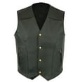 thumbnail image 1 of HOOMEUMY Mens Leather Vest 2025 Trendy Classic Solid Coat V-Neck Jacket Zipper Design Casual Workout Sleeveless Clothes Fashion Black L, 1 of 4