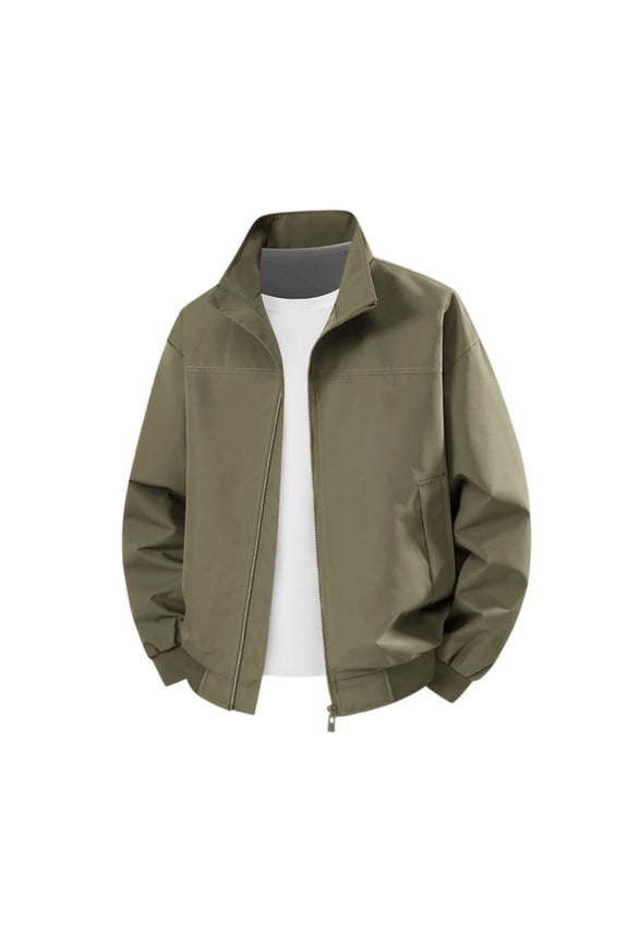 Mens Light Jackets Casual Stylish Windbreakers for Men Track Jacket Laydown Collar Fall Golf Coats