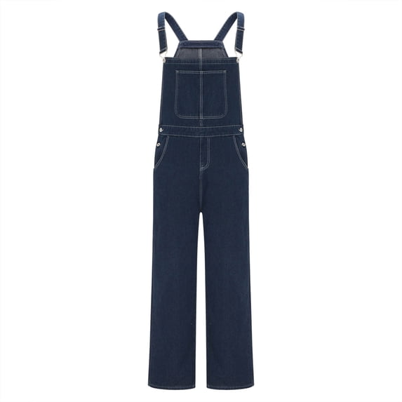 HOOMEUMY Mens Overalls Workwear Design Versatile Basic Jeans Style Fashion 2025 Trendy Pocketed Trousers Cargo Pants Blue XXXXXL