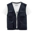 thumbnail image 1 of HOOMEUMY Mens Pockets Vest 2025 Trendy Classic Solid Coat V-Neck Jacket Quick Dry Design Casual Workout Sleeveless Clothes Fashion Dark Blue XXXXL, 1 of 5
