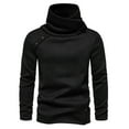 thumbnail image 1 of HOOMEUMY Mens Pullover Sweater Loose Fit Blouse Casual Basic Long Sleeve Shirts Fashion 2025 Trendy Classic Solid Design Turtleneck Tops Black S, 1 of 6