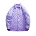 thumbnail image 1 of HOOMEUMY Mens Quilted Bomber Jackets Fashion 2025 Trendy Classic Solid Coat Turndown Collar Jacket Loose Fit Design Casual Workout Long Sleeve Clothes Purple XL, 1 of 3
