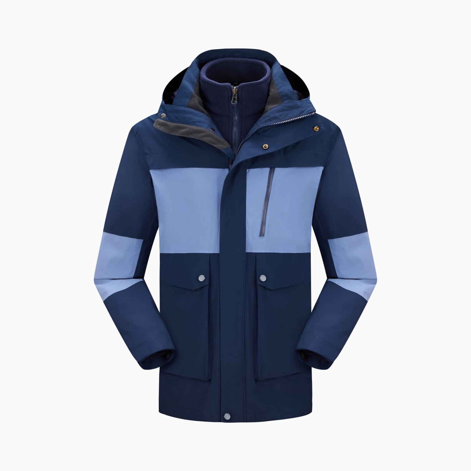 HOOMEUMY Mens Rain Jacket Deals Fashion 2024 Trendy Colorblocked Coat