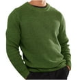 thumbnail image 1 of HOOMEUMY Mens Ribbed Knit Sweaters Slim Fit Blouse Casual Basic Long Sleeve Shirts Fashion 2025 Trendy Classic Solid Design Crew Neck Tops Green XL, 1 of 6