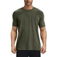 thumbnail image 1 of HOOMEUMY Mens Shirts Casual Crew Neck Basic Shirts Short Sleeve Shirt Comfy Lightweight Shirts Summer Fashion Casual Solid Color (Army Green,M), 1 of 8