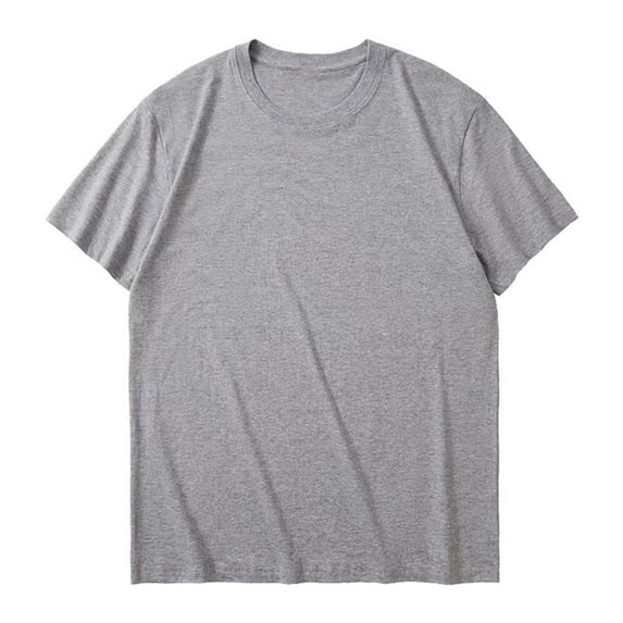 HOOMEUMY Mens Shirts Casual Crew Neck Basic Tshirt Solid Color Fashion Comfy Lightweight Shirts Summer Short Sleeve Shirt Casual (Gray,XXXL)
