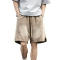 thumbnail image 1 of HOOMEUMY Mens Shorts Beach Shorts Leisure Fashion Comfy Outdoor Solid Color Vintage Sports Elastic Waist Jeans Pocket Shorts Summer (Coffee,XXXL), 1 of 8