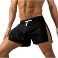 thumbnail image 1 of HOOMEUMY Mens Shorts Fashion Comfy Double-Sided Zipper Non Pocket Elastic Waist Shorts Outdoor Beach Shorts Solid Color Leisure Summer (Black,S), 1 of 6