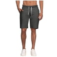 thumbnail image 1 of HOOMEUMY Mens Shorts Fashion Comfy Summer Outdoor Solid Color Drawstring Elastic Waist Straight-leg Pants Leisure Beach Shorts (Dark Gray,XXXL), 1 of 5