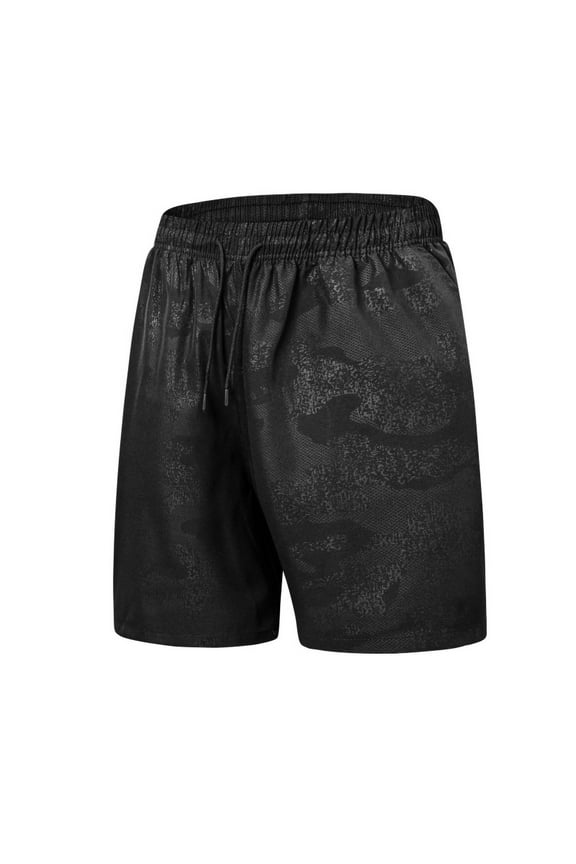 Mens Shorts Outdoor Solid Color Elastic Waist Running Training Shorts Leisure Beach Shorts Fashion Comfy Summer (Black,L)