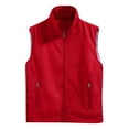 thumbnail image 1 of HOOMEUMY Mens Sleeveless Shirts Stand Collar Zipper Pocket Stand Up Collar Tank Top Jackets Lightweight Sleeveless Solid Color Relaxed Casual Basic Shirt Soft Blouses (Red,XL), 1 of 6