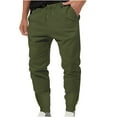 thumbnail image 1 of HOOMEUMY Mens Sport Pants Versatile Basic Stretch Style Fashion 2025 Trendy Skinny Trousers Bound Feet Pants Workout Design Green M, 1 of 5