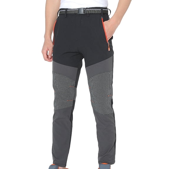 HOOMEUMY Mens Stretch Work Hiking Pants Casual Outdoor Breathable Travel Climbing Fishing Pants (Black,XXXXXL)