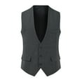 thumbnail image 1 of HOOMEUMY Mens Suit Vest Classic Solid Coat V-Neck Jacket Slim Fit Design Casual Workout Sleeveless Clothes Fashion 2025 Trendy Gray XL, 1 of 3