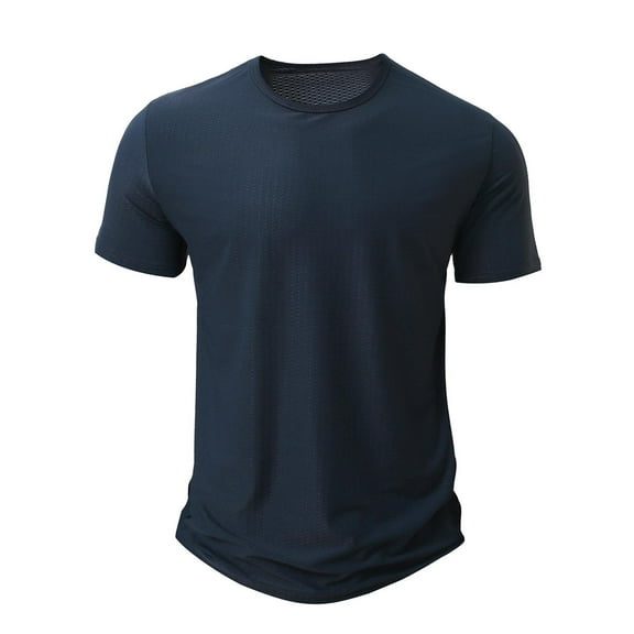 HOOMEUMY Mens T-Shirts Crew Neck Basic Shirts Lightweight Shirts Summer Short Sleeve Shirt Fashion Solid Color Comfy Casual (Black,XXL)