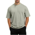 thumbnail image 1 of HOOMEUMY Mens T Shirts Crew Neck Breathable Shirts Basic Shirt Solid Color Short Sleeve Casual Soft Lightweight Relaxed Blouses (Beige,XXL), 1 of 8