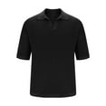 thumbnail image 1 of HOOMEUMY Mens T Shirts Lapel Breathable Shirts Soft Solid Color Short Sleeve Basic Shirt Casual Relaxed Lightweight Blouses (Black,M), 1 of 4