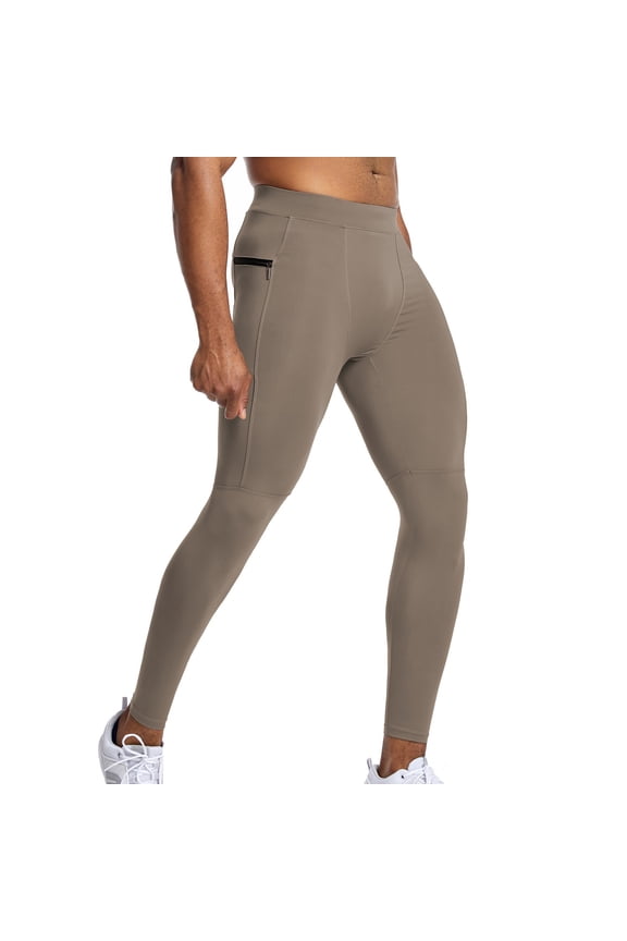 Mens Tights Gym Leggings Lightweight Athletic Running Pants Slim Fit Workout Training Pants (Gray,M)