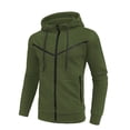 thumbnail image 1 of HOOMEUMY Mens Waffle Jacket Deals Fashion 2024 Trendy Classic Solid Coat Crew Neck Jacket Zipper Design Casual Workout Long Sleeve Clothes Green L, 1 of 6