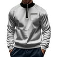 thumbnail image 1 of HOOMEUMY Mens Zip Up Sweatshirt Fall Fashion Stand-up Collar Long Sleeve Tops Casual Comfy Pullover Workout Gym Sweatshirts (Gray,XXL), 1 of 8