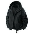 thumbnail image 1 of HOOMEUMY Rain Jacket for Men Long Sleeve Waterproof Hooded Raincoat Outdoor Hiking Fashion Full Zip Up Jackets Windbreaker (Black,S）, 1 of 9