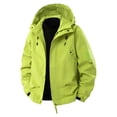 thumbnail image 1 of HOOMEUMY Rain Jacket for Men Long Sleeve Waterproof Hooded Raincoat Outdoor Hiking Fashion Full Zip Up Jackets Windbreaker (Green,L）, 1 of 9