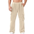 thumbnail image 1 of HOOMEUMY Sweatpants for Men Baggy with Pockets Casual Baggy Corduroy Joggers Hiking Pant Loose Straight Sweatpants Streetwear (Khaki,XXL), 1 of 9
