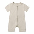 thumbnail image 1 of HOOMEUMY Toddler Jumpsuit Deals Classic Solid Blouses Crew Neck Tops Stretch Design Casual Workout Short Sleeve Clothes 2024 Trendy Gray 18-24 Months, 1 of 9