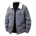 thumbnail image 1 of HOOMEUMY Winter Coats for Men Warm Fleece Jackets Long Sleeve Lapel Thicken Coat Lapel Windproof Outdoors Outerwear (Dark Gray,XL）, 1 of 9