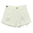 thumbnail image 1 of HOOMEUMY Women's Jean Shorts Casual Regular Fit Ripped Denim Shorts with Pockets Y2K Cut Off Shorts Stretch Shorts Trendy Distressed High Waisted Fashion Summer Shorts, 1 of 3