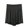 thumbnail image 1 of HOOMEUMY Women's Pajamas Shorts Plus Size Ruffle Hem Shorts Elastic High Waist Solid Color Wide Leg Lounge Shorts Comfy Lounge Sleep Shorts Casual Regular Fit Lightweight Fashion Summer Shorts, 1 of 4