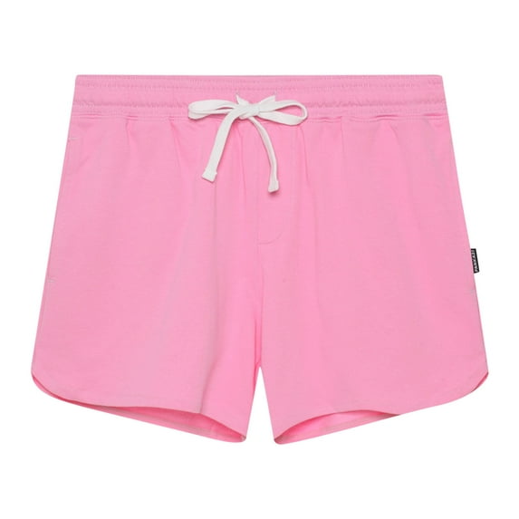 HOOMEUMY Men's Summer Sports Shorts Mid Waist Drawstring Solid Color Loose Fit Beach Shorts with Pockets Pink XL