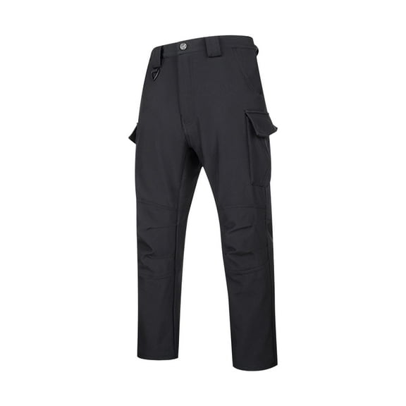 HOOMEUMY Working Pants for Men Sweatpants for Men Baggy Outdoor Hiking Multi Pocket Cargo Pants Straight-leg Workout Trousers (Black,S)