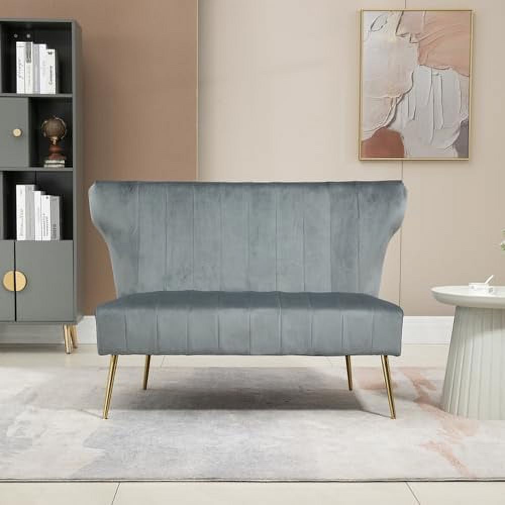 HOOMHIBIU 50\u2019\u2019 Velvet Modern Armless Loveseat Sofa Comfy