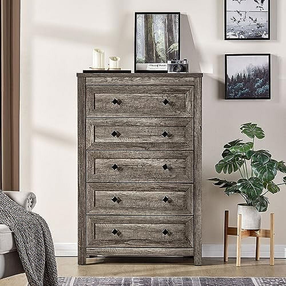 Hoomhibiu Drawer Double Dresser For Bedroom Farmhouse Wood Chest Of