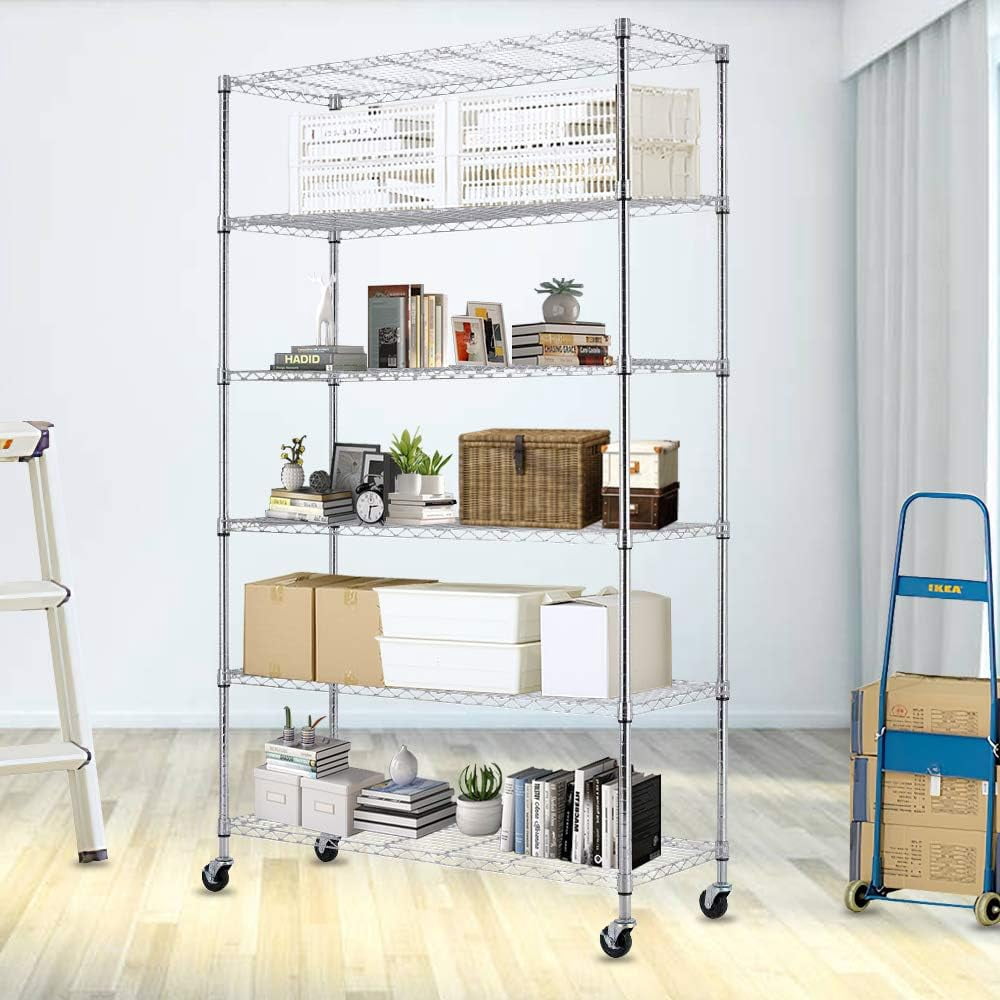 HOOMHIBIU 6 Tier Wire Metal Shelving Heavy Duty Organizer Rack Unit NSF