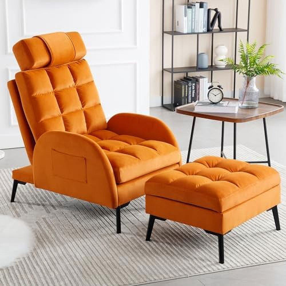 HOOMHIBIU Accent Chair with Ottoman Reading Chair and Ottoman Set